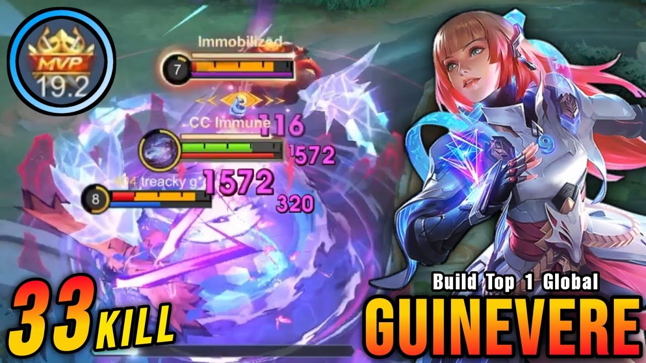 33 Kills No Death!! Guinevere MVP 19.2 Points 100% UNSTOPPABLE - Build Top 1 Global Guinevere ~ MLBB
