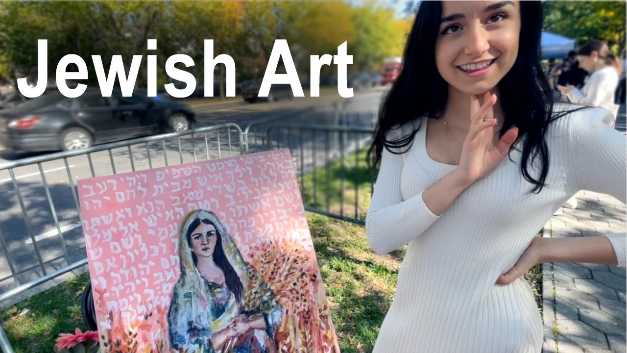 Orthodox Jewish Art in Crown Heights, Brooklyn | Artists setup paintings during Sukkot Festival