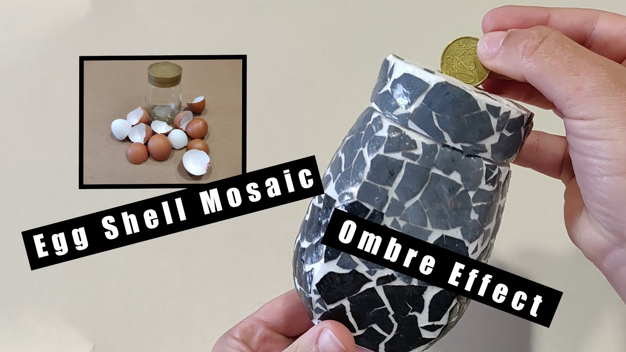 How to make egg shell mosaic ombre effect || Best out of waste