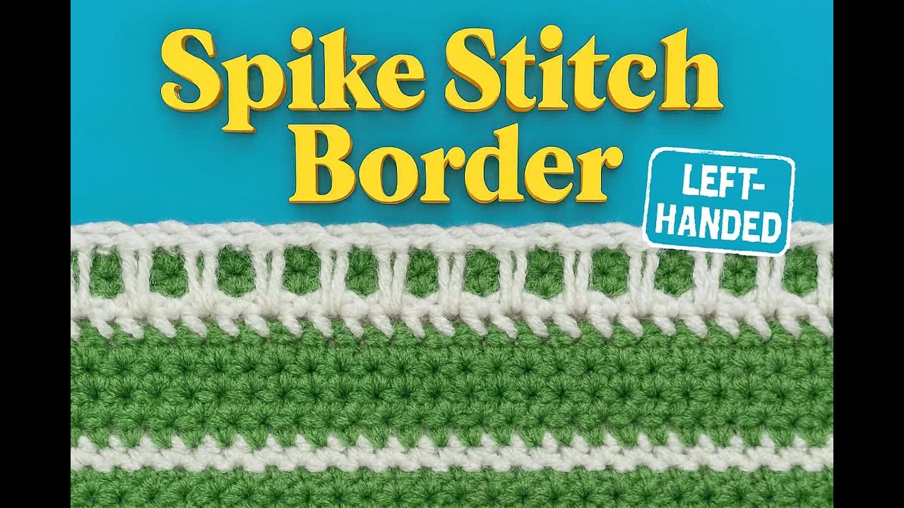 Spike border tutorial 4 row repeat Left-handed🧶#crochet