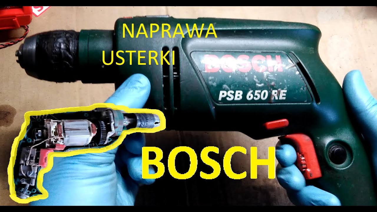 Naprawa wiertarki Bosch PSB 650 RE, drobna usterka, przegląd, serwis
