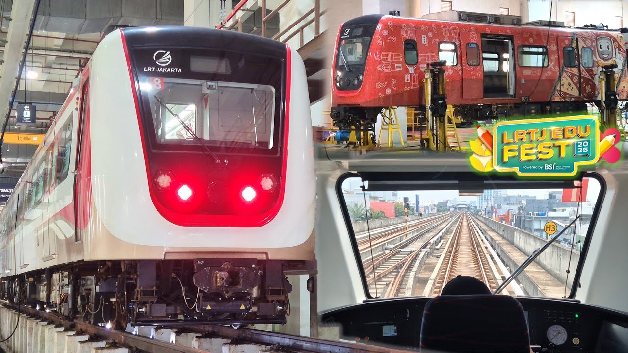 UPDATE KERETA LRT JAKARTA TERBARU !! LRTJ EDUFEST : Naik LRT & Kunjungan ke Depo LRT Pegangsaan Dua