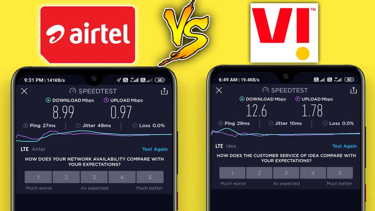 Airtel Speed Test VS Vi Giganet Speed Test  - Who is best internet Provider | Hindi