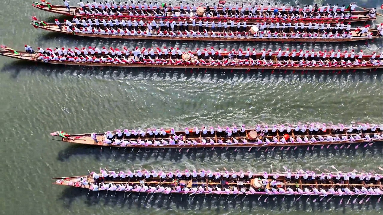 2025中國劃龍舟震撼場面！The spectacular scene of Chinese dragon boat racing in 2025#china#中国#端午节 #划龙舟