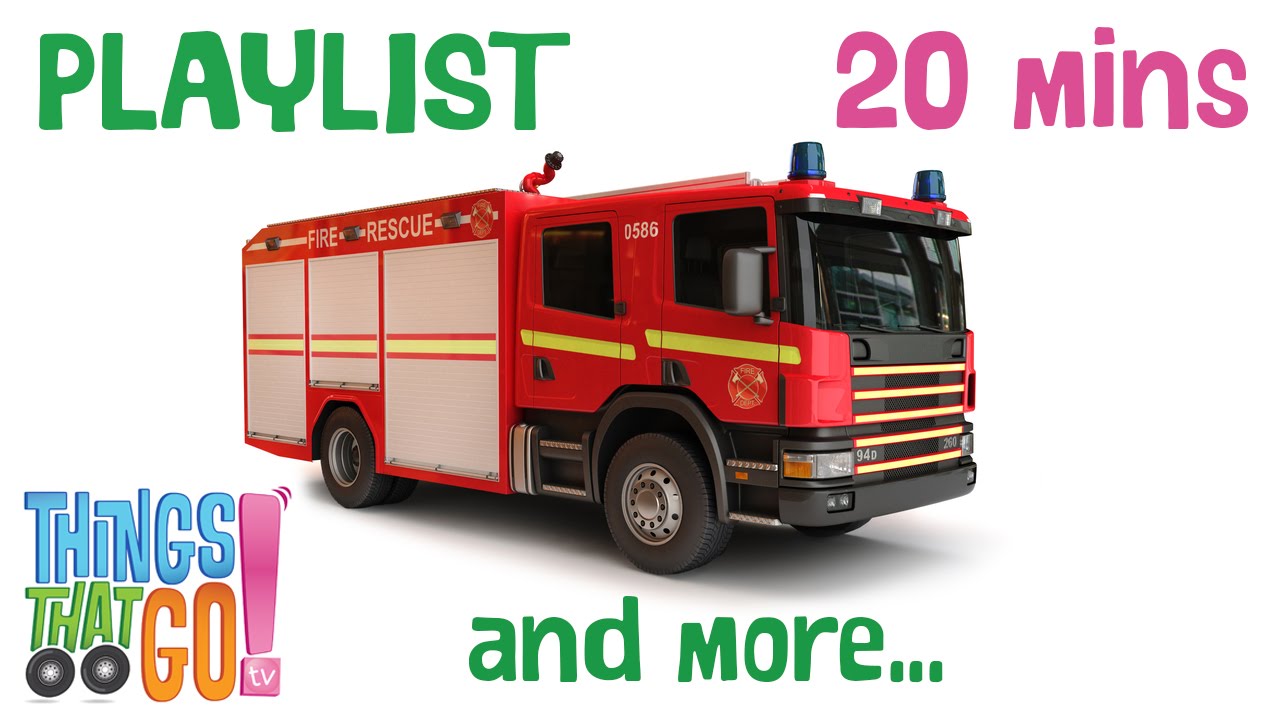 * FIRE TRUCK & MORE * | Truck, Car & Airplane Playlist For Kids | Things That Go TV!