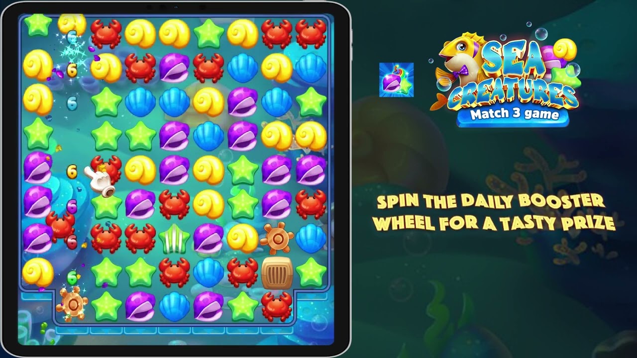 Sea creatures - Match 3 game #candycrush #candycrushsaga #candy #puzzle #match3 #match3games #game