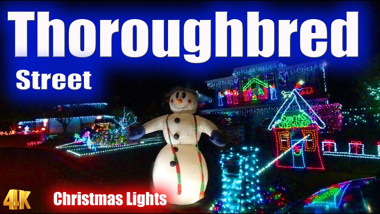 Thoroughbred St. Christmas lights 2020 full slow drive tour in Rancho Cucamonga CA in 4K