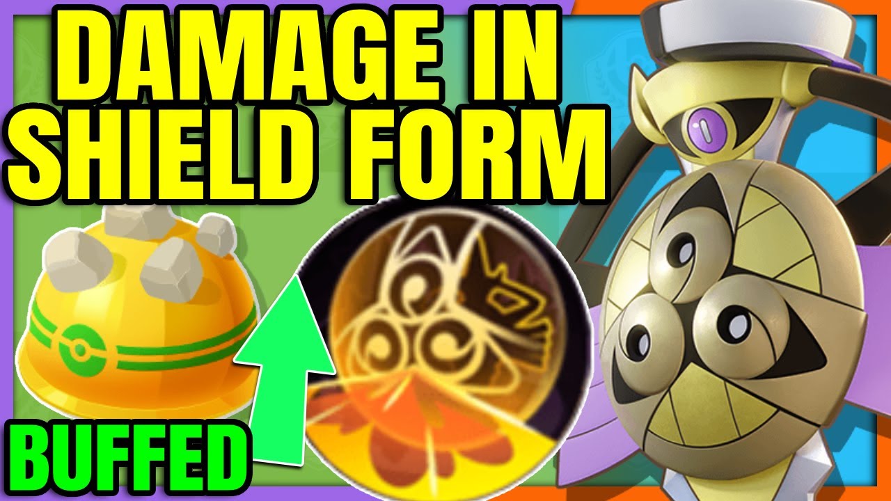 With BUFFED ROCKY HELMET AEGISLASH does finally Damage in Shield Form | Pokemon Unite