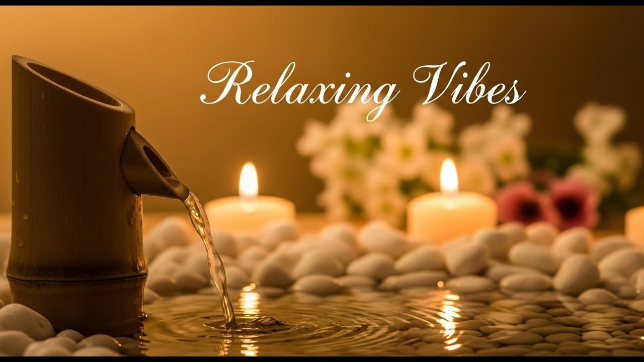 Zen Mist Serenity Bamboo Fountain and Candle Glow for Healing Deep Meditation and Inner Calm Peace