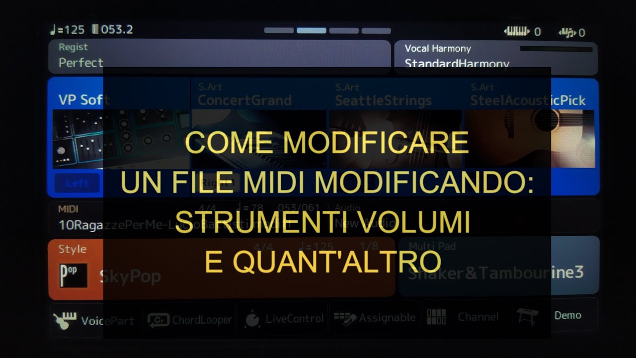 Come modificare e salvare un file midi su Genos PSR-SX900 PSR-SX700