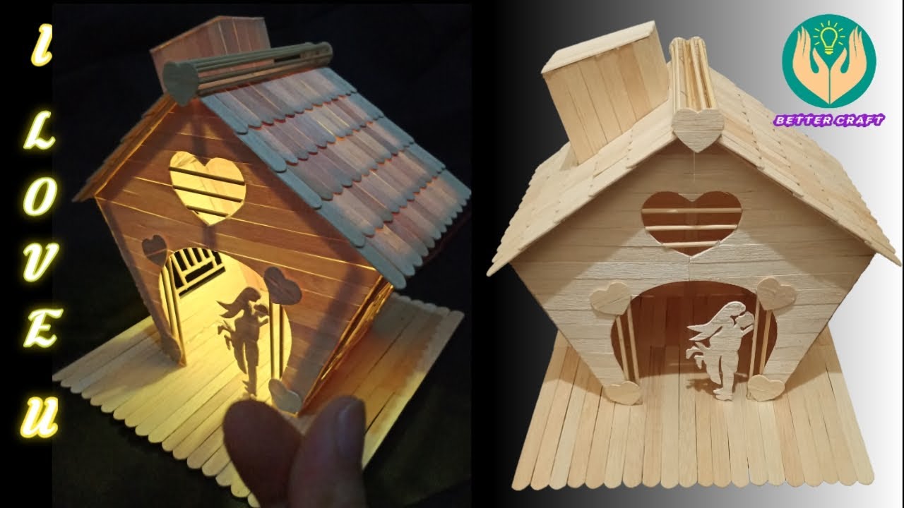 Membuat Lampu Tidur Bentuk Rumah Cinta | make a Sleeping Lamp in the Shape of a Love House || DIY ||