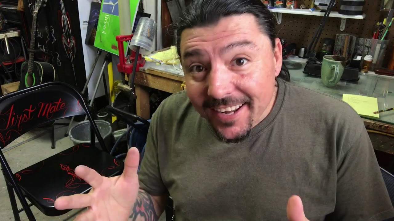 Pinstriping a couple of chairs