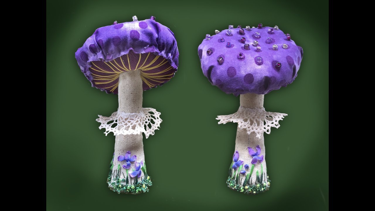 how to make an embroidered soft sculpture mushroom