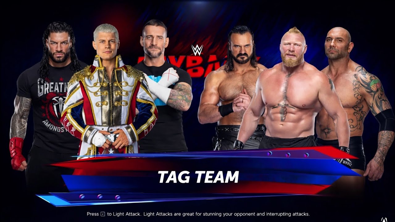 WWE 2K25 Team Roman Reigns Vs Team Brock Lesnar Match 