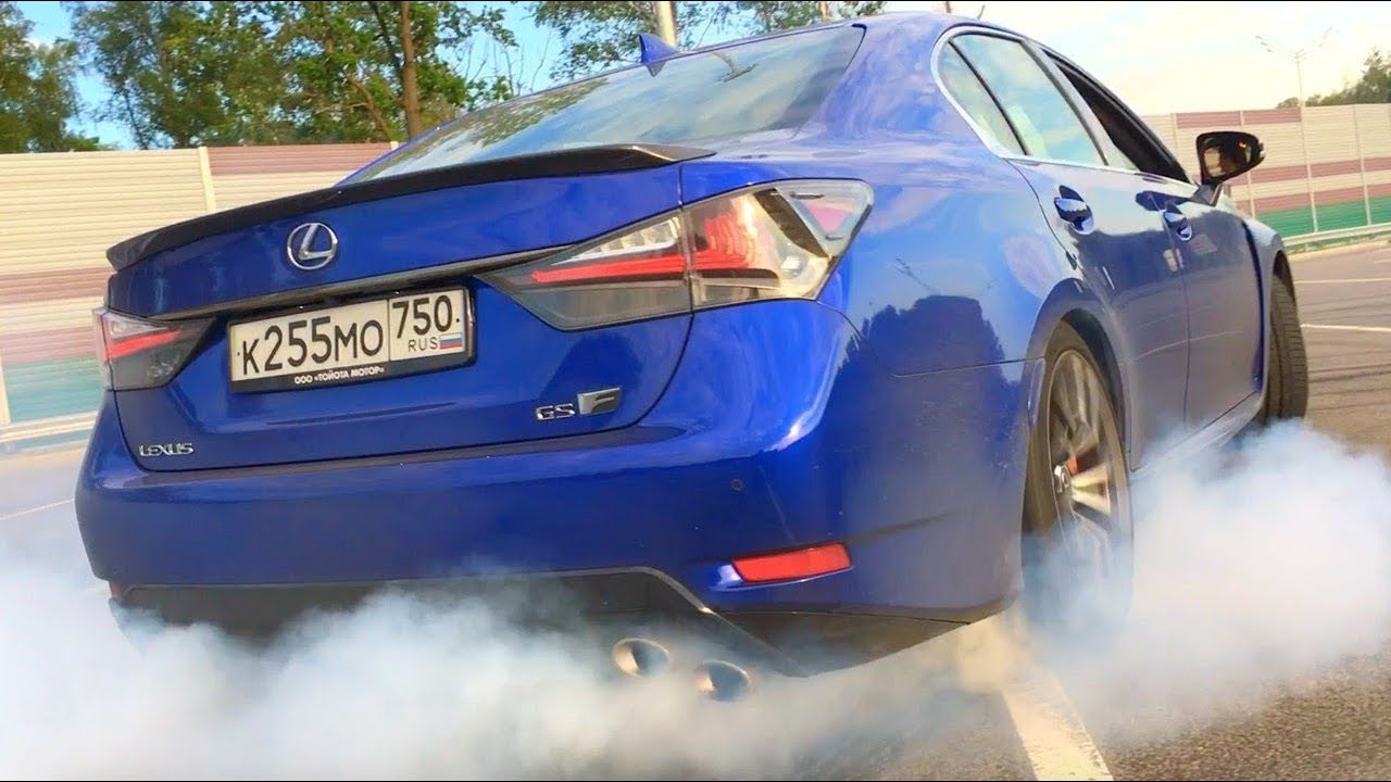 ACTION: LEXUS GS F! 0-260 KM/H, DRIFT, BURNOUT, START UP, ACCELERATION, REVS, 0-100 KM/H, 0-200 KM/H