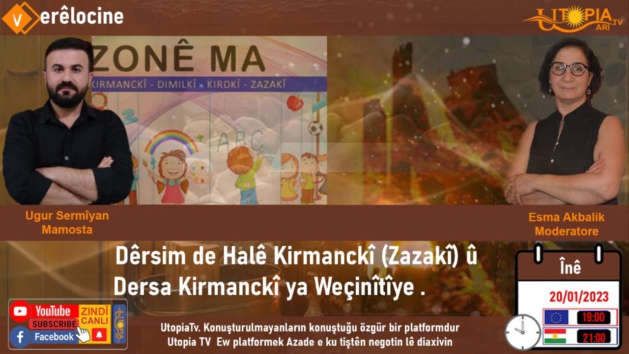 D&ecirc;rsim de Hal&ecirc; Kirmanck&icirc; (Zazak&icirc;) &ucirc; Dersa Kirmanck&icirc; ya&nbsp;We&ccedil;in&icirc;t&icirc;ye. Ugur Serm&icirc;yan-Mamosta