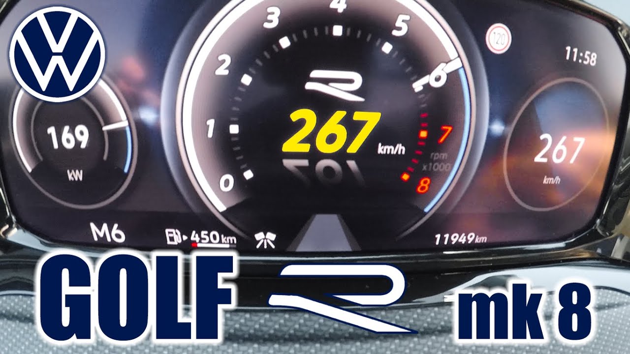 VW GOLF R mk 8 - 267 Km/h TOP SPEED Limited⚠️
