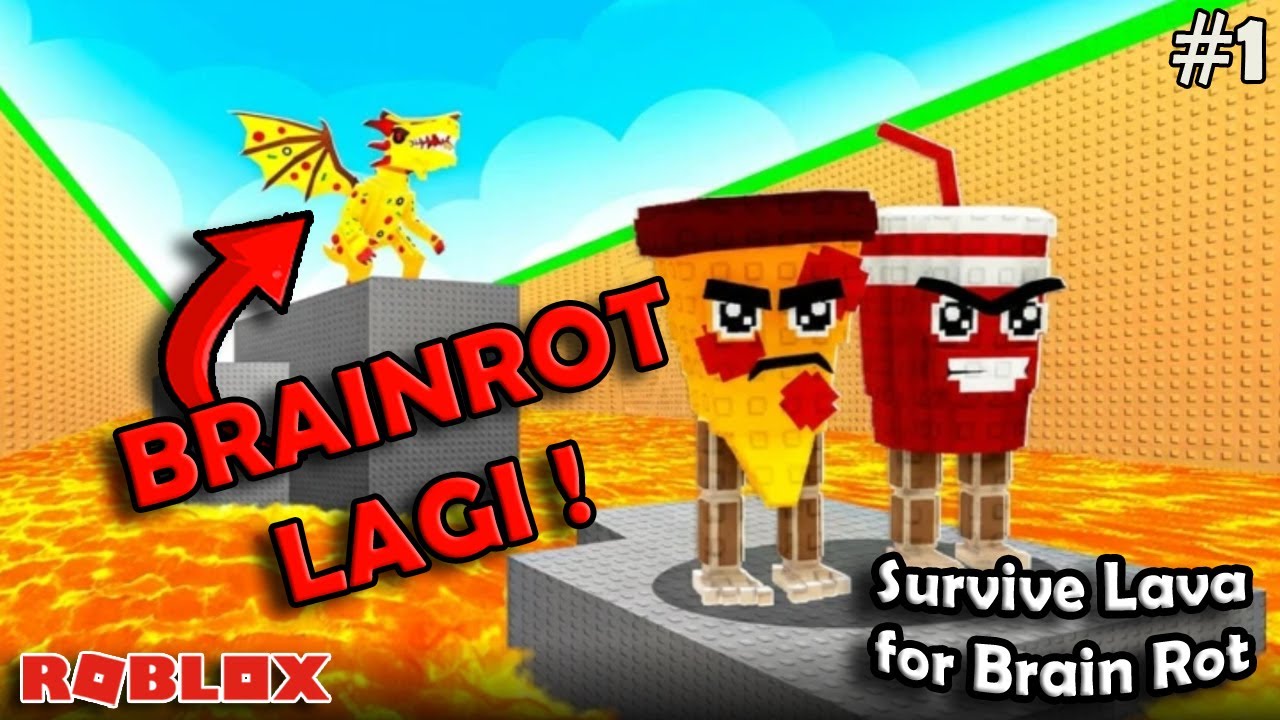 🔴 SEPERTINYA AKU TERKENA VIRUS BRAINROT | SURVIVE LAVA FOR BRAINROT  ROBLOX #short #vertical #shorts