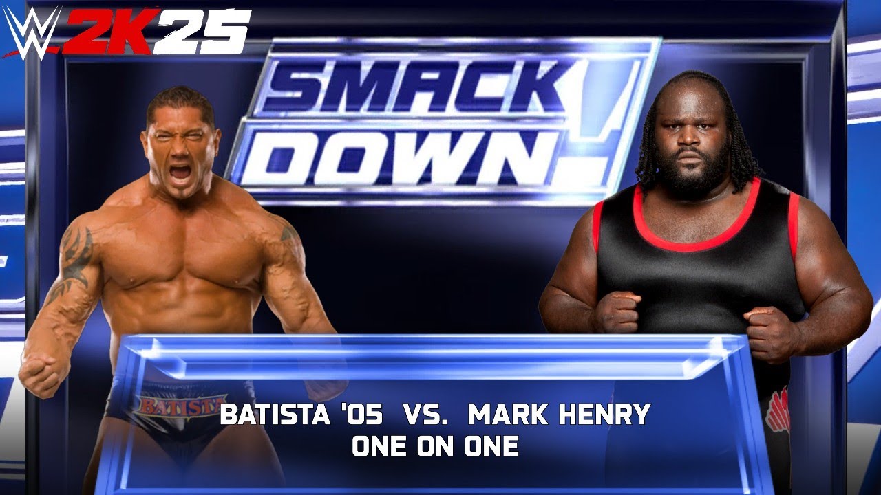 Full Match - Batista '05 vs Mark Henry: Single Match at Smackdown | WWE 2k25 