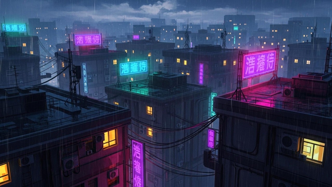 90’s Chill Lofi Rainy Study Chillhop Beats for Focus & Relax with Soft Rain for Sleep, Meditation