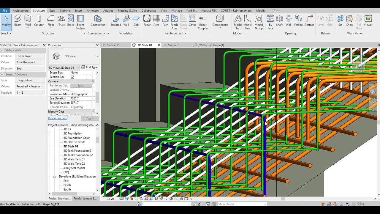 10-04 -Shop Drawing in Revit Stair Reinf||تسليح السلالم على برنامج الريفت الانشائى