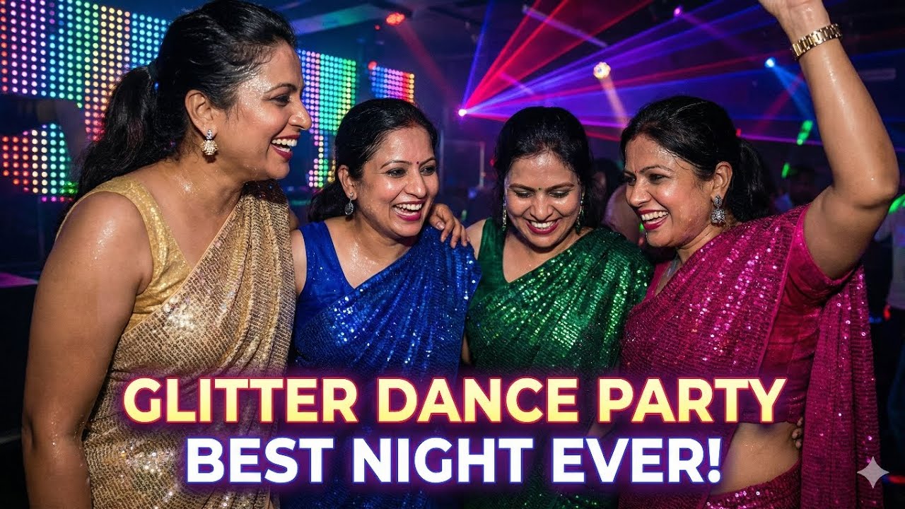 Glitter Saree Dance on EDM Floor 💃 Neon Club Energy
