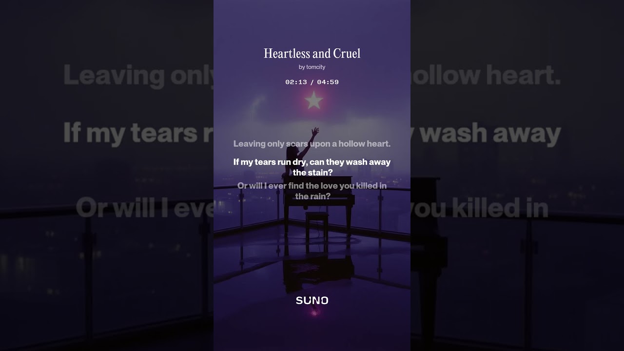 歌名：Heartless and Cruel//SUNO音樂(I wasn't ready for the 