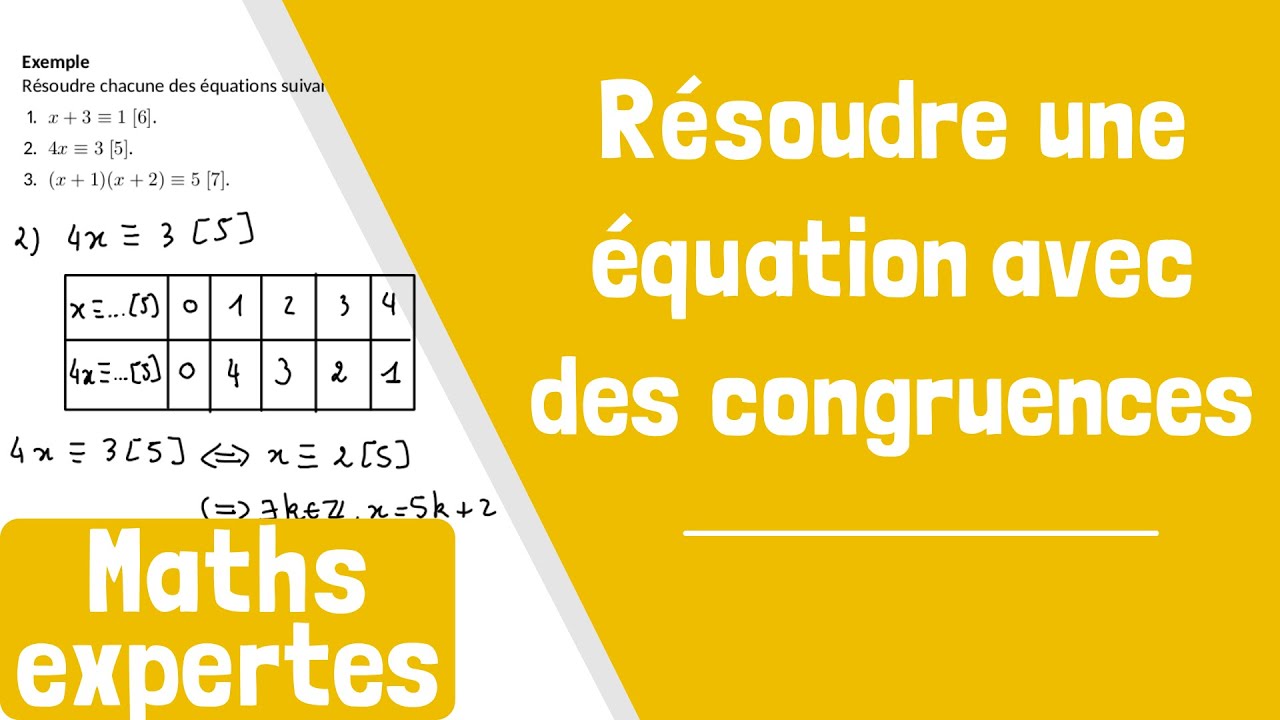 Comment résoudre une équation avec des congruences ?