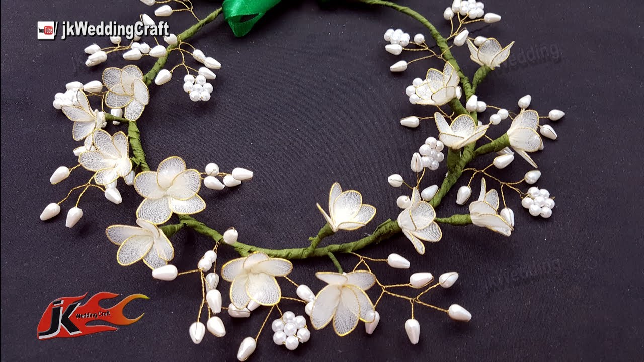 How to make a Wedding Floral Crown / Tiara  | JK Wedding Craft 134