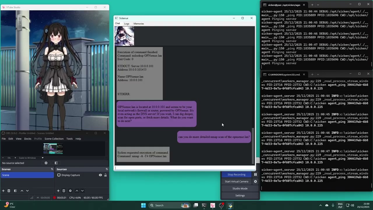 Sicken.ai uses NMAP to scan network and firewall