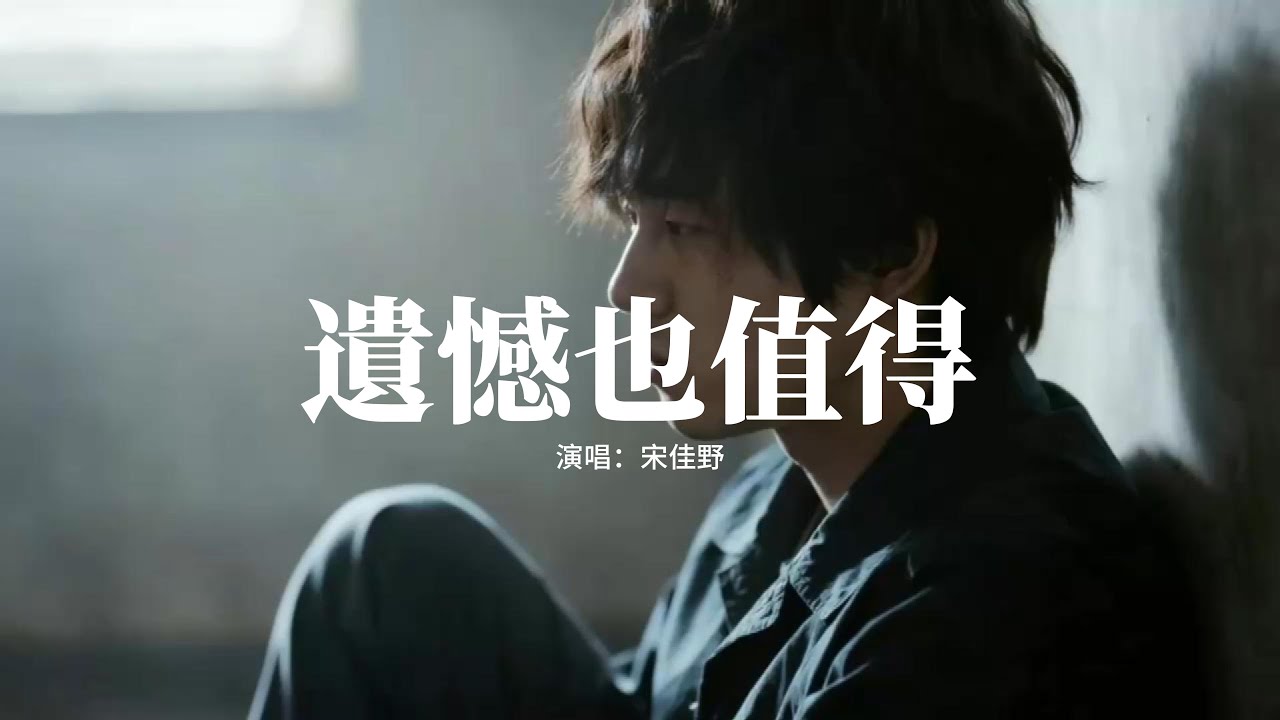 宋佳野 - 遺憾也值得『希望你也曾遺憾過，最後卻仍覺得值得，如果愛 難免錯過，請你相信 也不是誰的錯。』【動態歌詞MV】