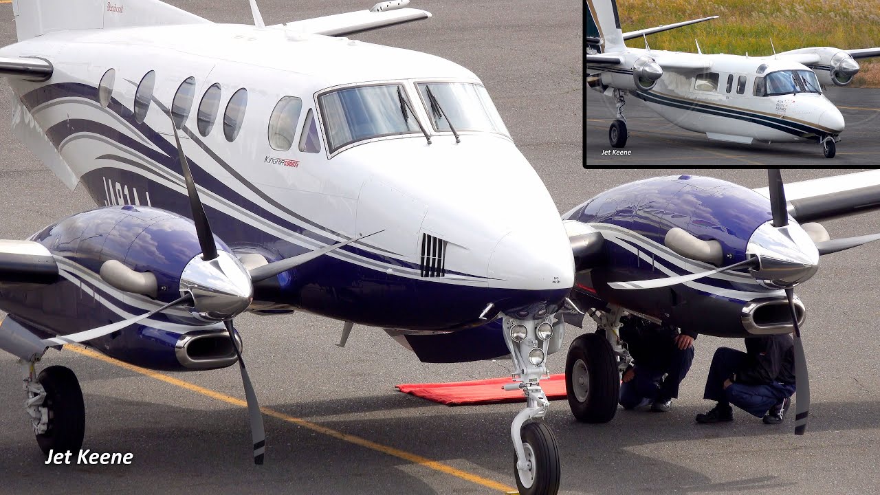 Beechcraft C90GTx King Air Landing, Gulfstream 695 Jetprop 980 Landing & Takeoff