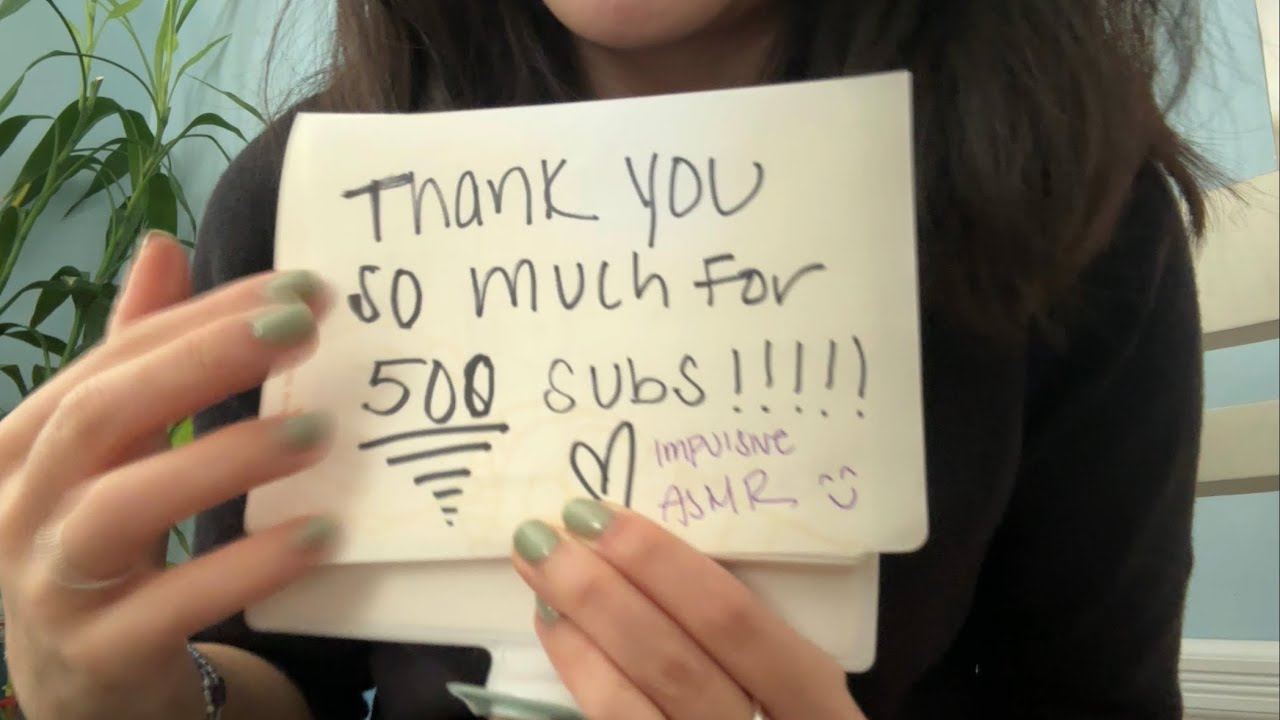 celebrating 500 subs!!! 🎉🥳 rambling and gripping asmr with books and paper triggers
