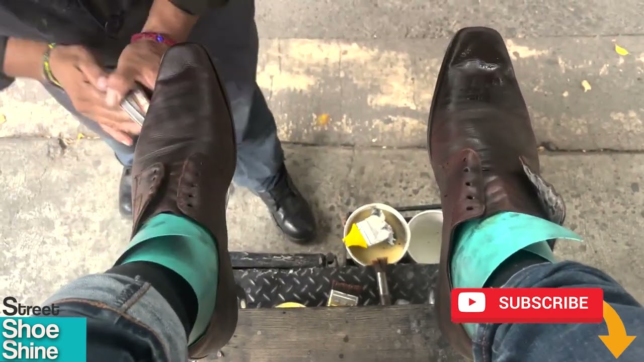 🔥🔥ASMR Shoe Shine 👊👊 FIRE MELT the INK Shoe Shine in MEXICO #ASMR #shoeshine