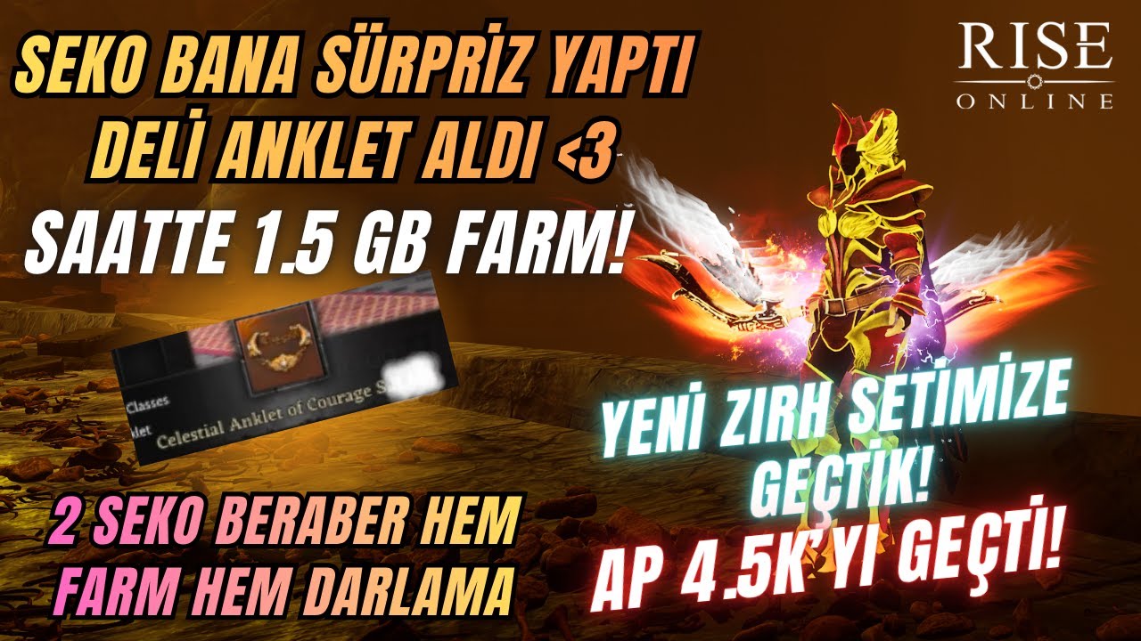 Rise Online | ÇAYLAK SEKODAN SÜPPPER ANKLET SÜRPRİZİ! | SAATTE 1.5GB FARM! ŞANSLIYIZ | 2 SEKO POWER