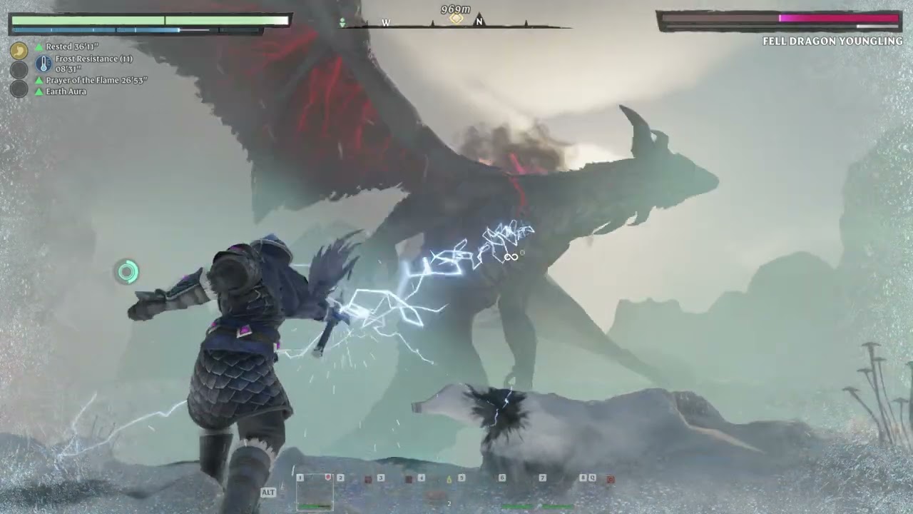 Enshrouded Fell Dragon Youngling Solo Full Magic Kill