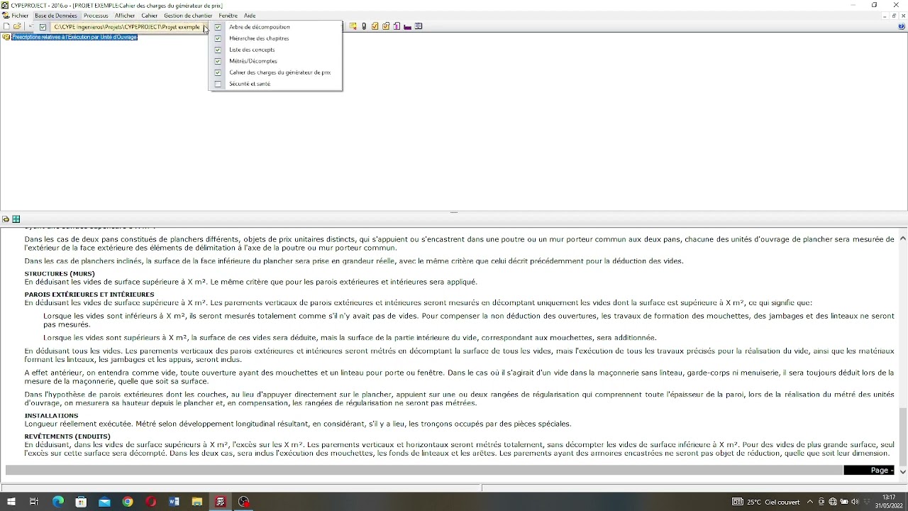 CYPECAD_15_Devis quantitatif et estimatif - export vers CYPEPROJECT