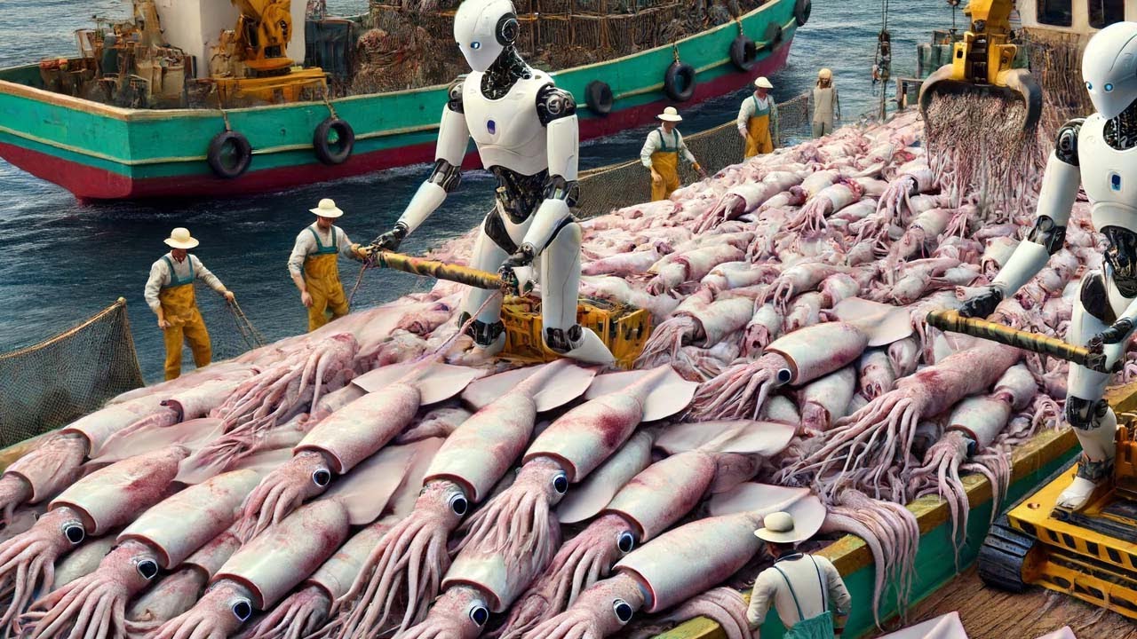 Korean Fishermen Use Robots To Catch Millions Of Tons Of Squid, Mackerel, And Pollock