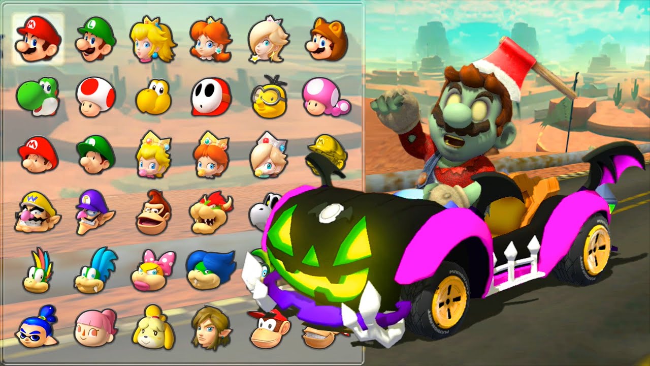 【マリオカート8デラックス】【200cc 爆速】ゾンビマリオが「ブラックパンプキン」で恐怖の完全制覇でNintendo Switch の最高のレーシング ゲーム