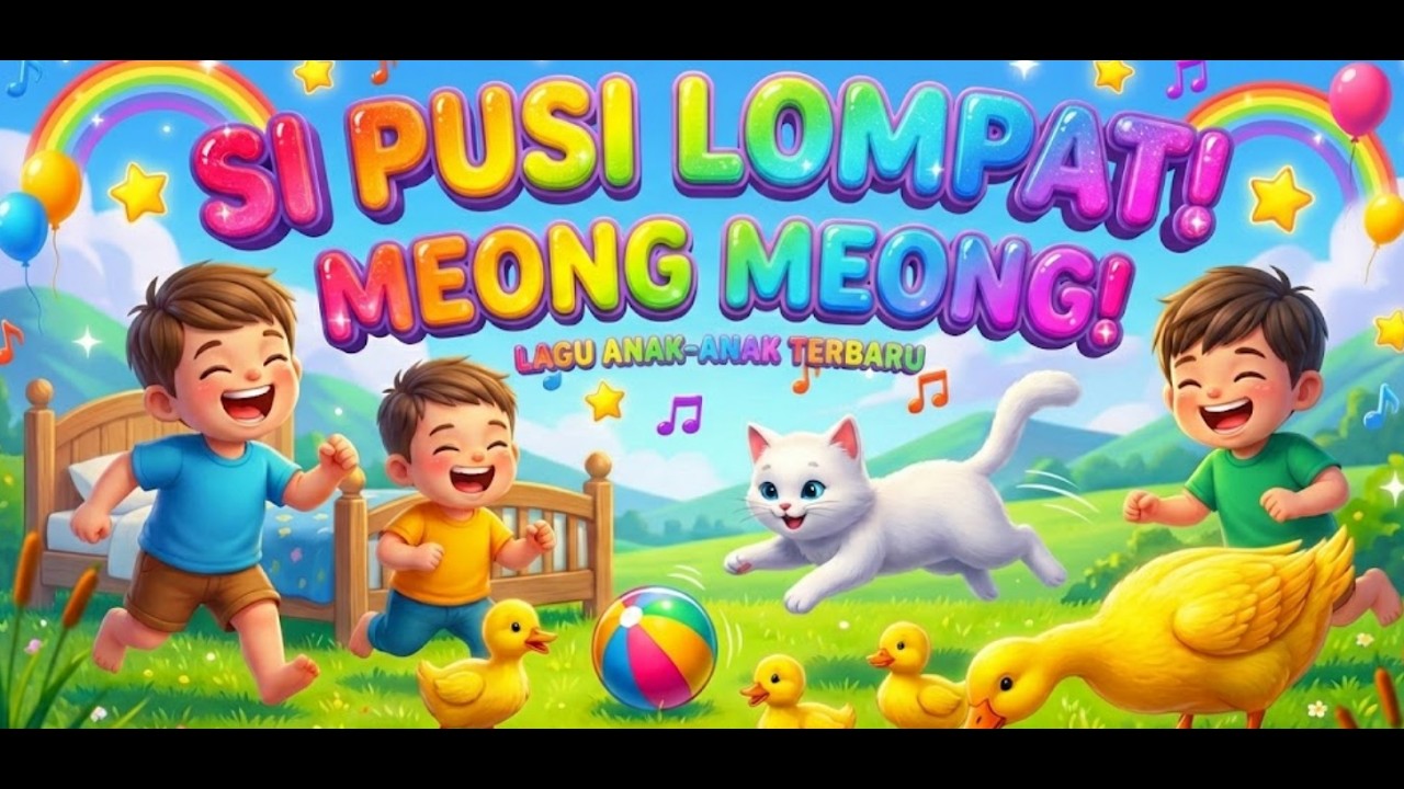 KUCING MEONG MEONG! 🐱 Lagu Anak Paling Lucu & Viral 2026 | Si Pusi Lompat (Joget Ceria) 🎵✨ #laguanak