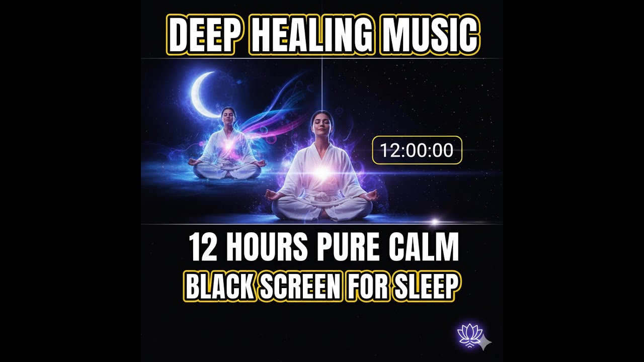 Deep Healing Meditation Music 🌙 12 Hours of Pure Calm | Black Screen for Sleep & Inner Peace