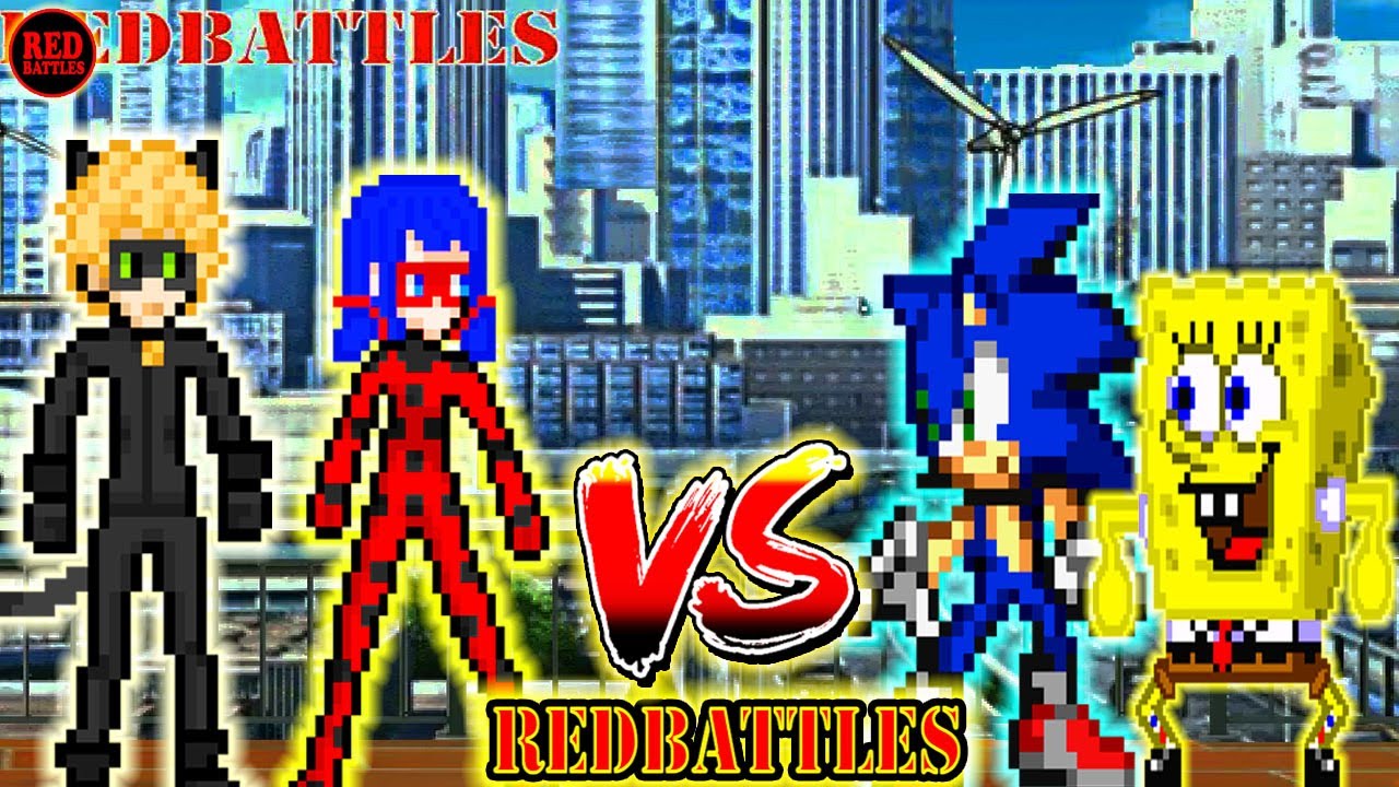 SONIC & SPONGEBOB vs LADYBUG & CAT NOIR! - M.U.G.E.N