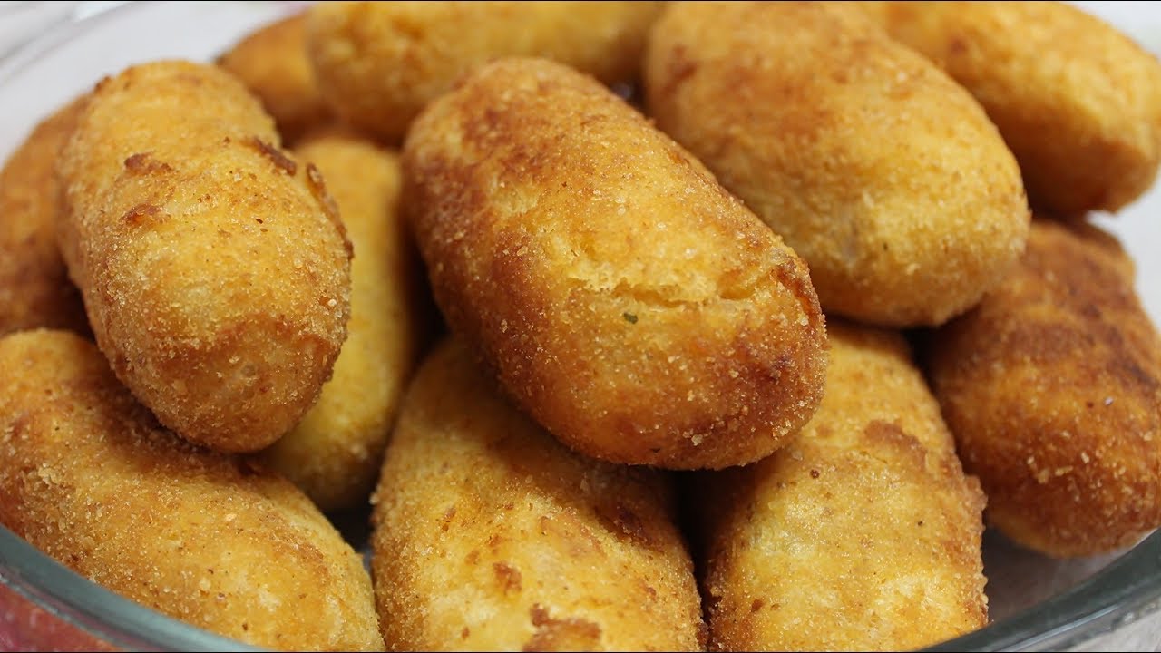 CROQUETE DE MANDIOCA COM FRANGO O MAIS GOSTOSO DO MUNDO