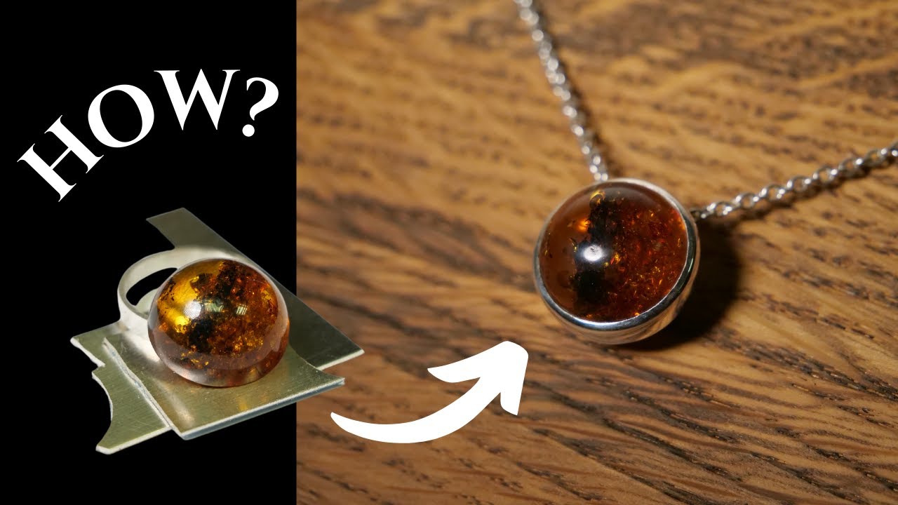 How to make a stone setting. Amber pendant