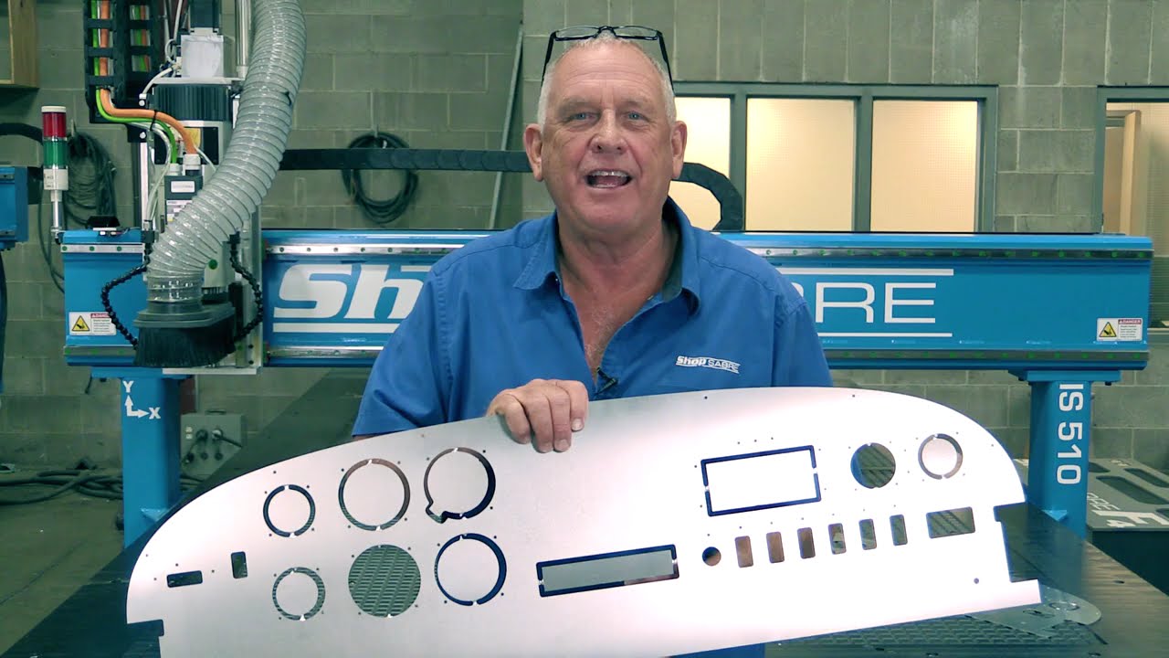 Cutting Out an Aluminum Instrument Panel on a ShopSabre IS Series