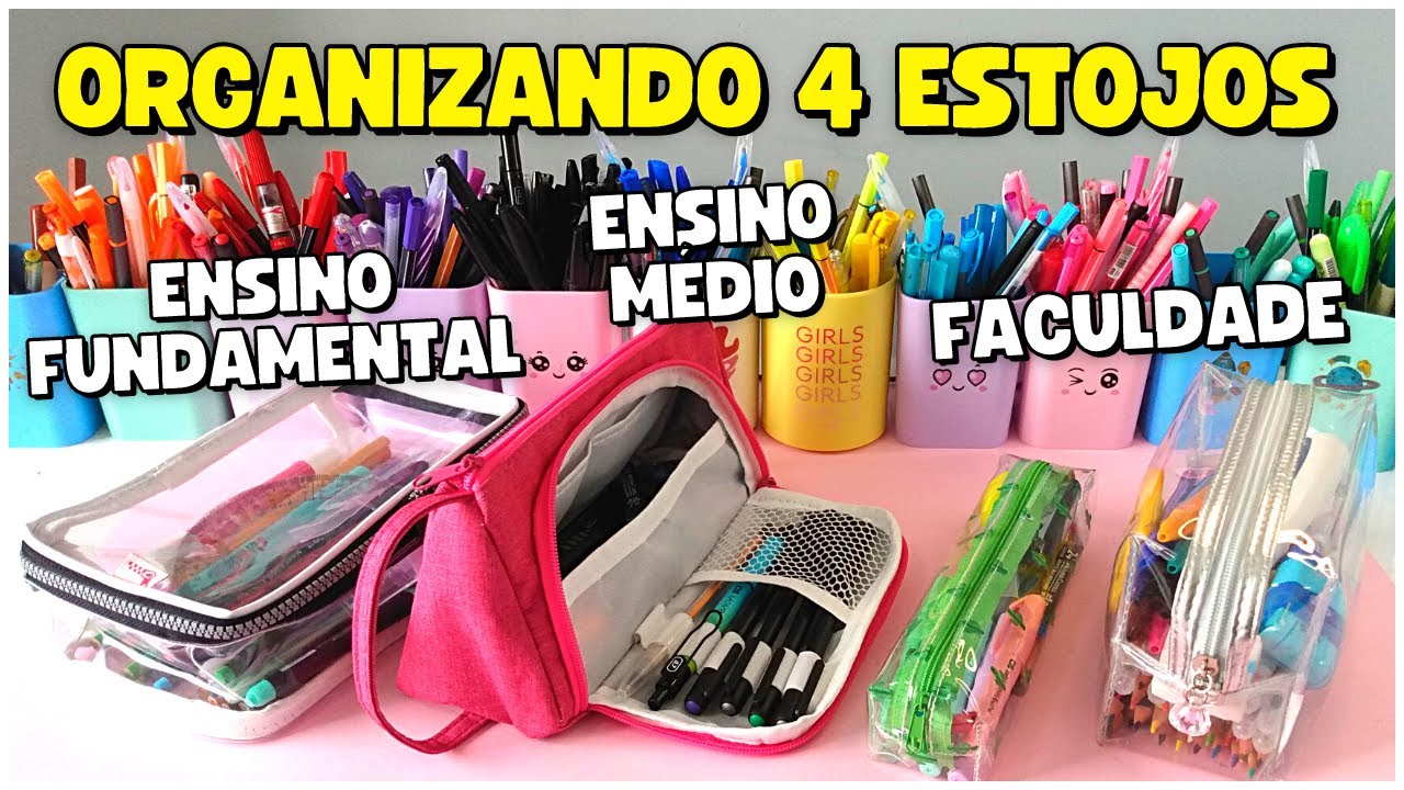 Organizando Meu Estojo 2023 - Montei 4 Estojos !!!