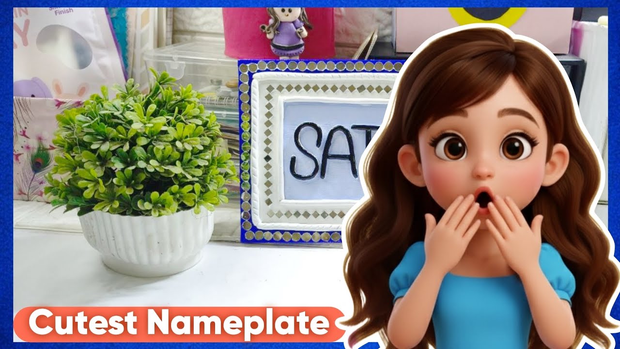 How to Make Beautiful nameplate at home/ Diy Lippan Art Name Plate/ Handmade Gift Ideas