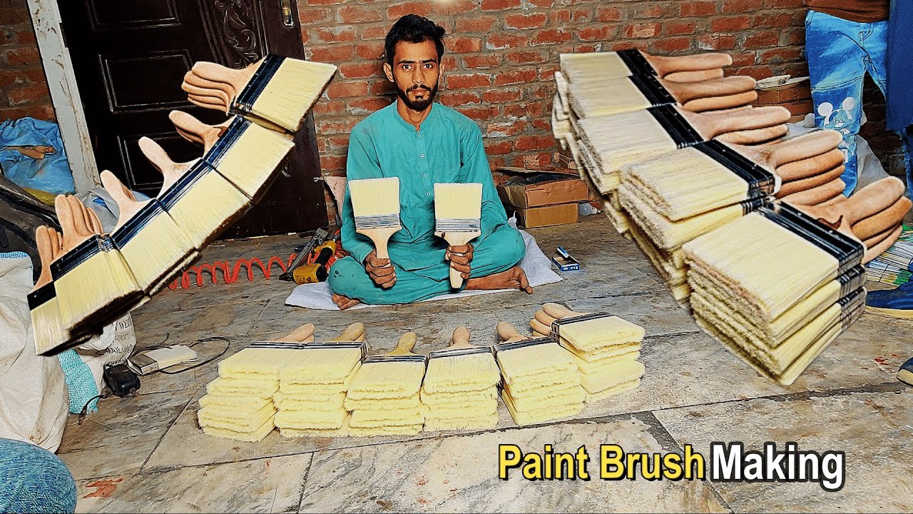 Amazing Process of Making Paint Brush || How to make Wall Paint Brush || Whitewash Brushes