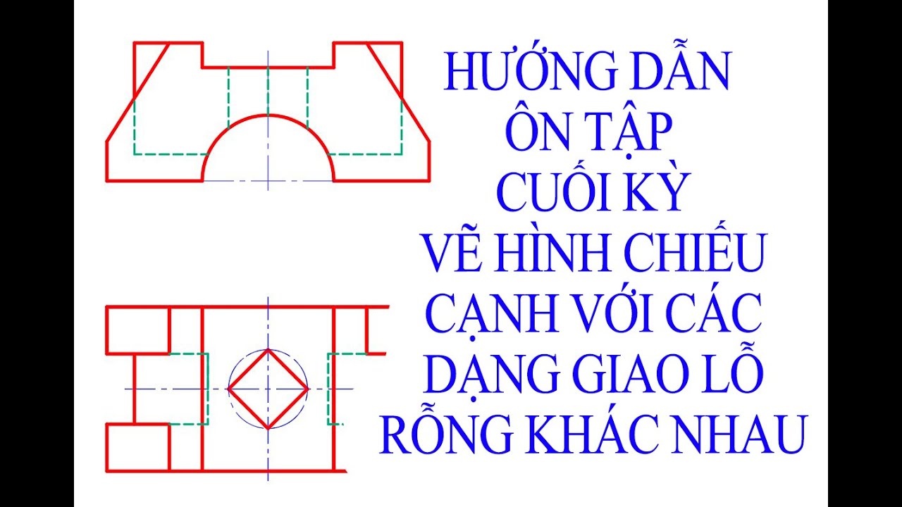ÔN TẬP CUỐI KỲ- Biểu diễn vật thể- Vẽ hình chiếu cạnh!