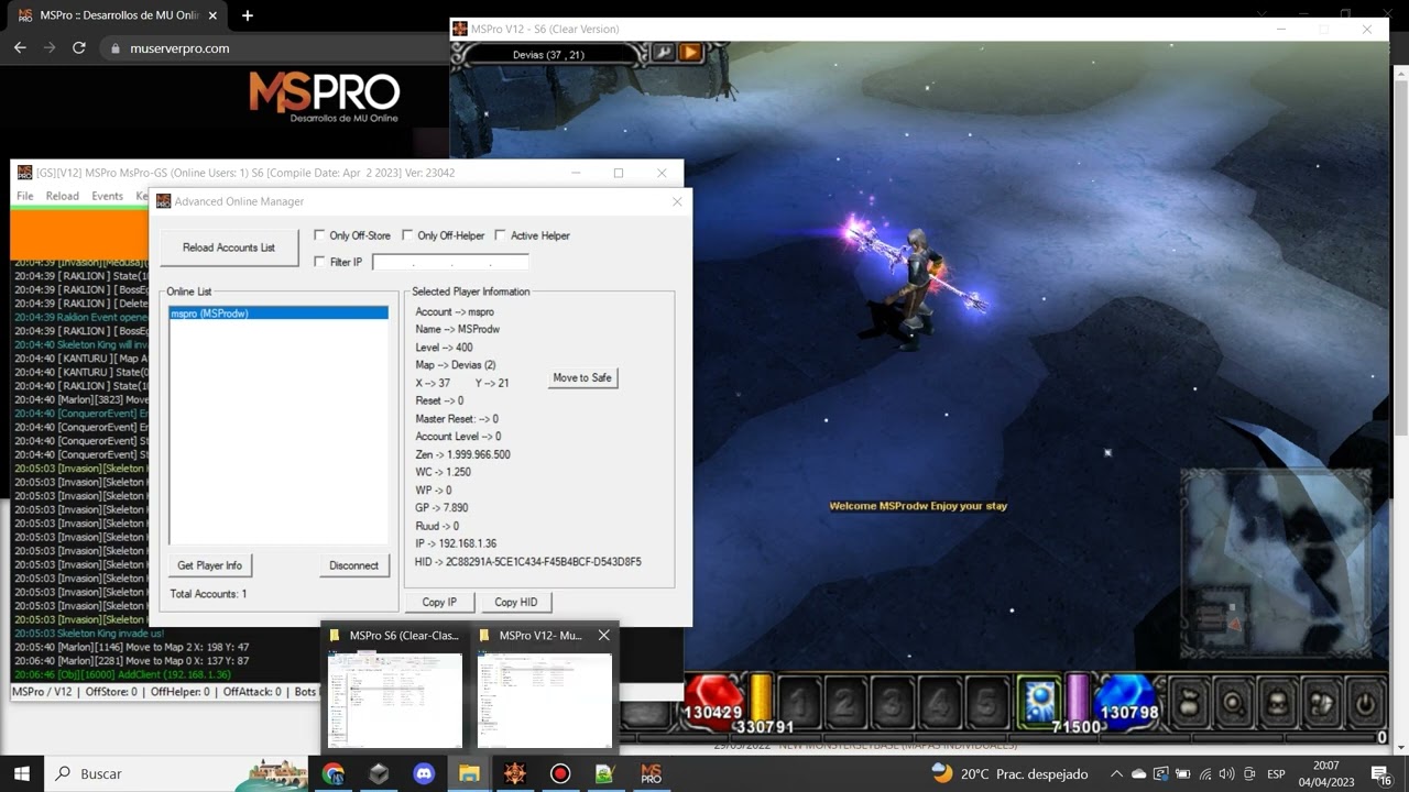 MSPro - Bloquear/Banear Cuentas por HardwareID